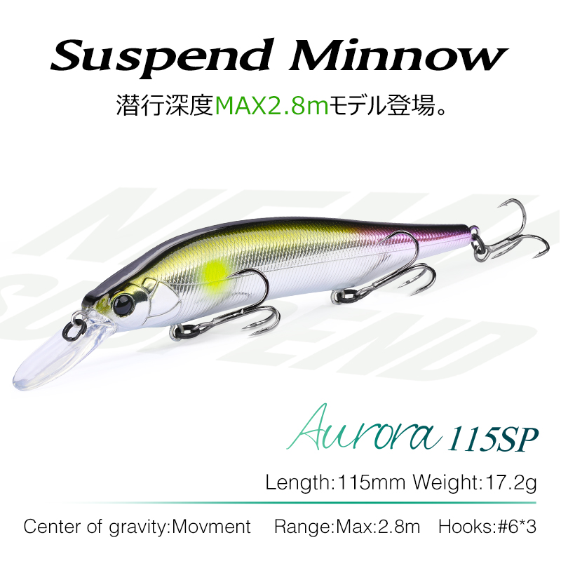 TSURINOYA 115mm 17,2g suspensi - Fishing Lure Swimbait reseña y precio