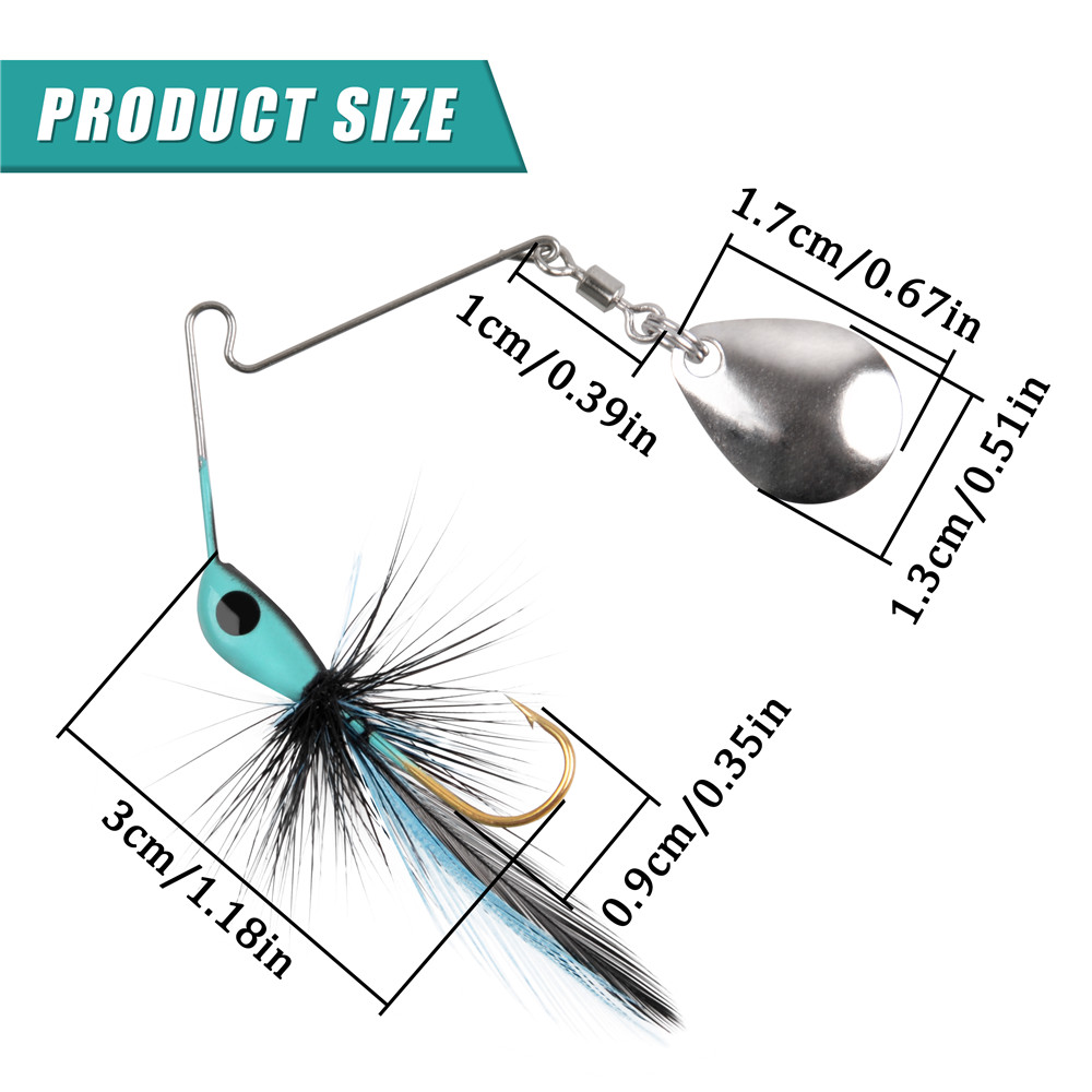 6 uds/12 Uds cebo giratorio se - Fishing Lure Spinnerbait reseña y precio