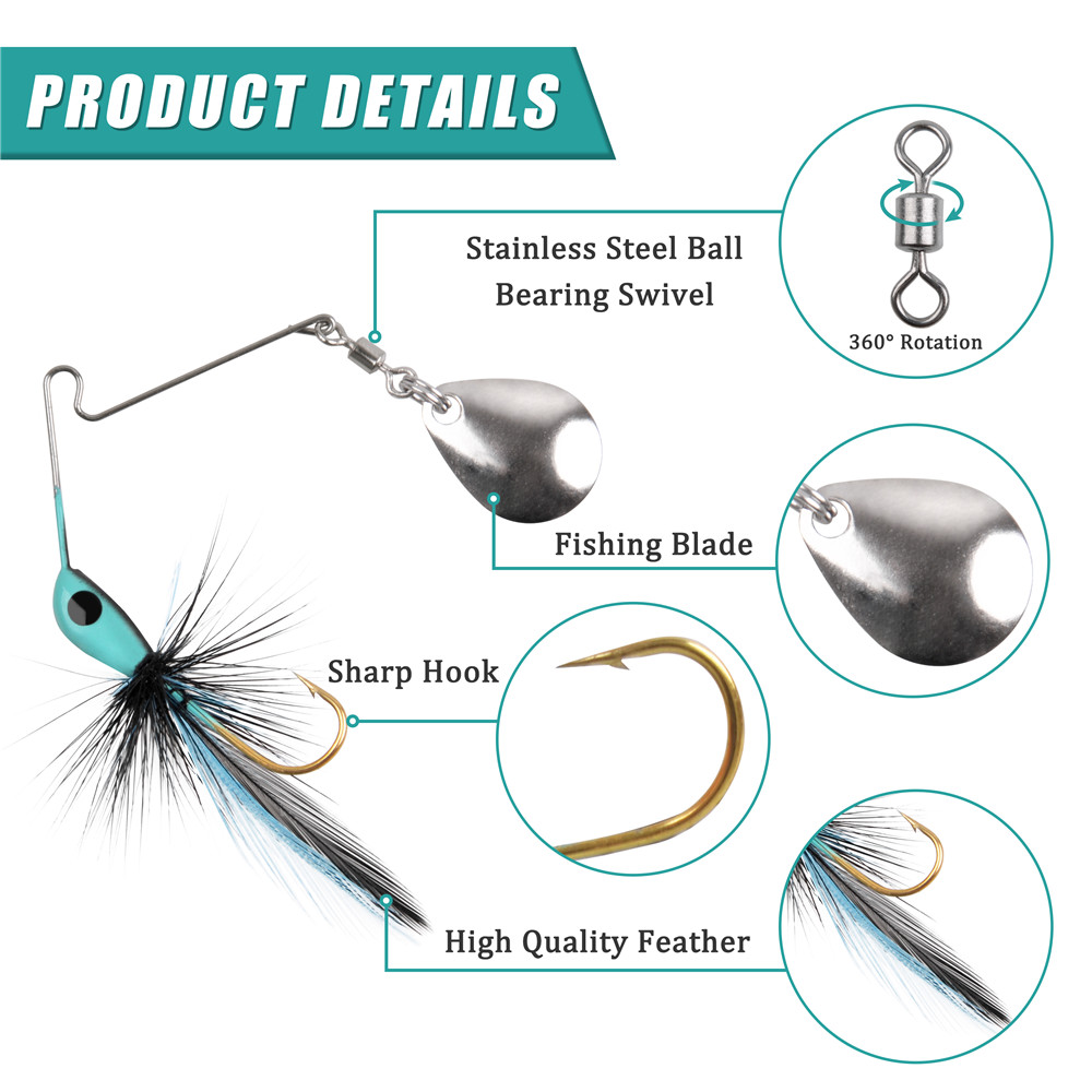 6 uds/12 Uds cebo giratorio se - Fishing Lure Spinnerbait reseña y precio